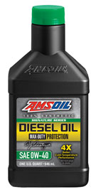AMSOIL Signature Series Max-Duty Synthetic CK-4 Diesel Oil 0W-40 (DZF)